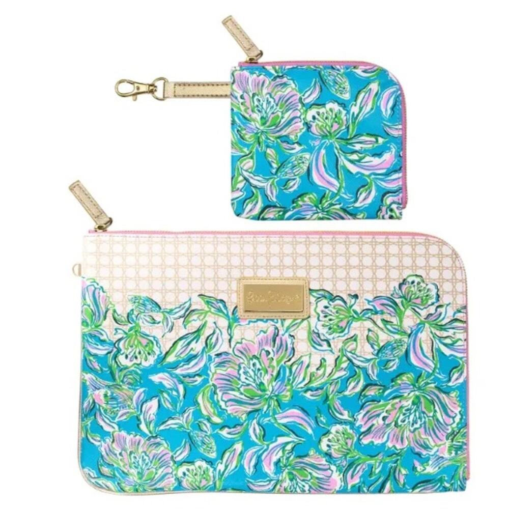 NWT Lilly Pulitzer Chick Magnet Tech Pouch Set Tablet Gadget Preppy